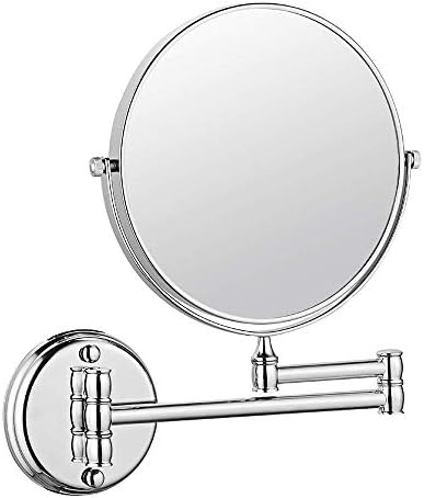 KMMK Специално Огледало за грим, 6/8 См Монтиране на стена, Огледала за грим, 1X Увеличение на Двустранно Огледало за Бръснене в