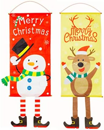 TOYANDONA Дядо Флаг 1 БР. Коледен Снежен човек или Лосове Врата Окачен Знак Коледен Висящ Банер Веранда за Коледното Домашно парти