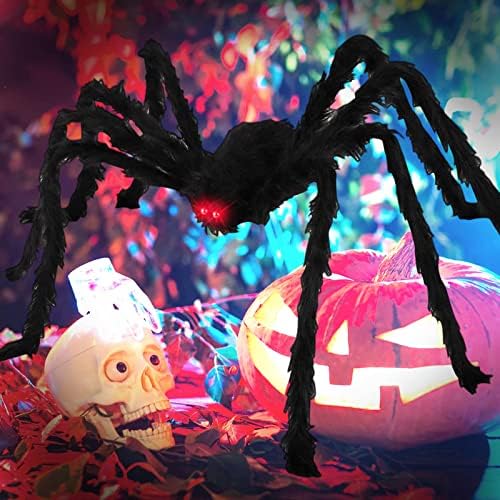 Ni-ШЕН Външни Декорации за Хелоуин, 200 wide Web за Хелоуин + 35огромни Бижута за Паяци, Изкуствен Паяк с Триъгълна Огромна Паяжина