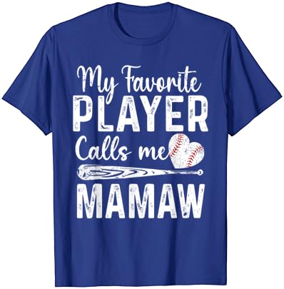 Тениска с бейсбольным сърце My Favorite Player Calls Me Mamaw